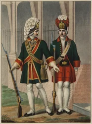 Grenadiers van het Preobrazhensky Regiment in 1732-1738, vroege jaren 1840