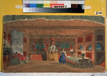 Decorontwerp voor de opera De bruid van de tsaar van N. Rimski-Korsakov