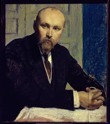 Portret van de kunstenaar N. Roerich
