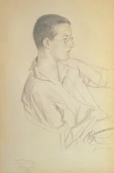 Portret van Dmitri Dmitrievich Sjostakovitsj (1906-75), 1923