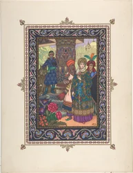 Illustratie voor het Sprookje van Ivan Tsarevich, de Vuurvogel en de Grijze Wolf, ca. 1925