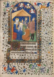 Getijdenboek Gebruik van Parijs: Aanbidding der Wijzen, ca. 1420