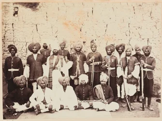 Soldaten van het 29e (Punjab) Regiment van de Bengalese Inheemse Infanterie in Afghanistan