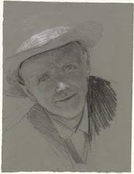 Portret van een man met een hoed
