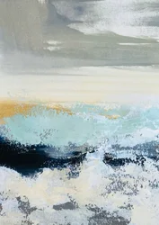 Gouden horizon aan zee