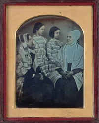 Isabel, Charlotte, Rebecca en Charlotte Anne Ashworth, ca. 1846-1847 (foto)
