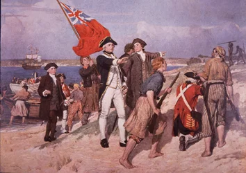 Kapitein James Cook landt in Australië