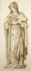 Muse van Lyrische Poëzie - Cartoon voor Glas-in-lood, c.1890