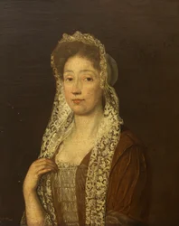 Portret van een Dame met Kantmuts en Linten