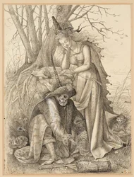 Vanitas Allegorie: Dood en een jonge vrouw