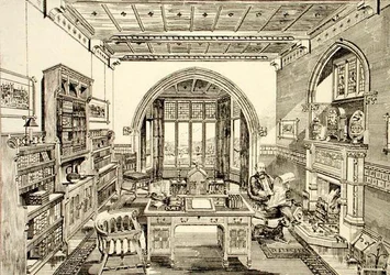 Interieur van een Bibliotheek