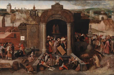 Christus verdrijft de handelaars uit de tempel, na 1569