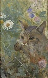 Een Kat met een Jonge Vogel in zijn Bek, 1885