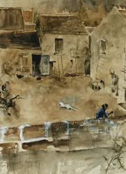 Een binnenplaats in Grez-Sur-Loing