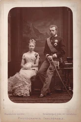Kroonprins Rudolf met prinses Stephanie van België bij hun verloving, 1880