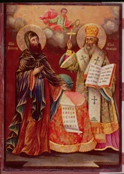Icoon van St. Cyrillus (826-69) en St. Methodius (c.815-85) 1862