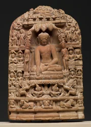 Plaquette met episodes uit het leven van Shakyamuni Boeddha