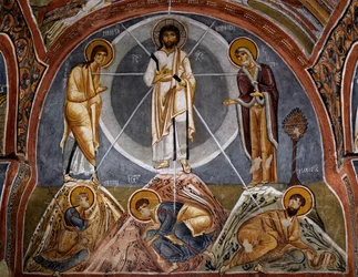 Transfiguratie, Byzantijnse fresco (12e eeuw), Karanlik Kilise (Donkere Kerk) (12e-13e eeuw), Goreme (Unesco Werelderfgoedlijst)