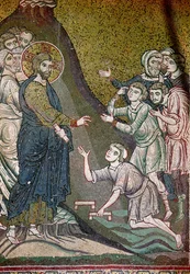 Jezus geneest de kreupelen en de blinden (mozaïek)