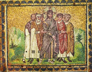 Jezus en apostelen, 6e eeuw (mozaïek)