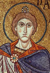 De profeet Daniël (6e eeuw). Mozaïek, detail van de decoratie van de basiliek van San Marco in Venetië (Italië)