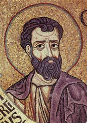 De profeet Hosea (8e eeuw v.Chr.). Werk van een Byzantijnse meester, mozaïek, detail van de decoratie van de basiliek van San Marco in Venetië (Italië)