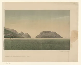 Gezicht op de kust van Groot-Atjeh, met voor de kust de vloot van de Eerste Atjeh-expeditie, vierde deel