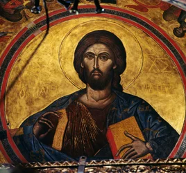 Zegenende Christus, fresco in de koepel van het klooster van St. Johannes Theoloog (Unesco Werelderfgoedlijst)
