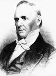 Portret van James Buchanan (1791-1868), Amerikaanse advocaat, diplomaat en politicus die diende als 15e president van de Verenigde Staten van 1857 tot 1861, gravure