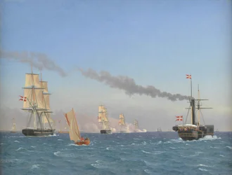 Christian VIII aan boord van zijn stoomschip 
