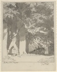 De schommel. Uit het bos bij Skjoldnæsholm