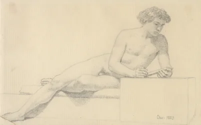 Liggend mannelijk model