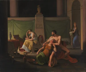De terugkeer van Odysseus. Scène uit Homeros
