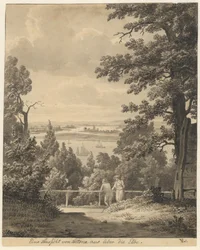 Uitzicht vanaf Altona met uitzicht op de Elbe