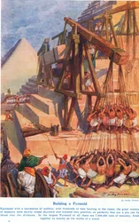 Een piramide bouwen, illustratie uit 