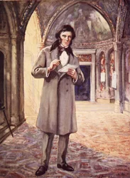 John Ruskin in Venetië (kleur litho)