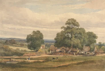 Emerey Down bij Lyndhurst, New Forest, Hants (aquarel en grafiet op papier)