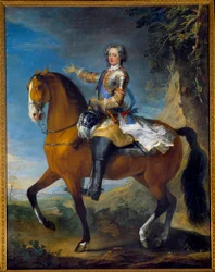 Ruiterportret van Lodewijk XV (1710-1774), Koning van Frankrijk, op 13-jarige leeftijd, in 1723