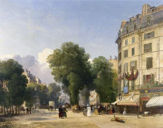 Boulevard des Capucines en de hoek van de Rue de la Paix, Parijs