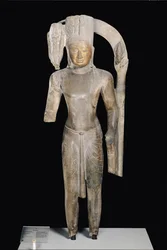 Staand Standbeeld van Harihara, Phnom Da Stijl, uit Angkor Borei