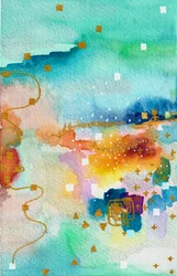 Gouden aquareldroom