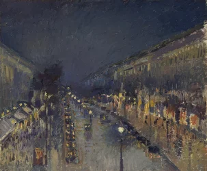 De Boulevard Montmartre bij nacht