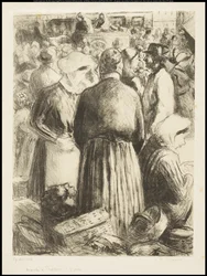 De markt in Pontoise, c.1895