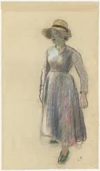 Een boerenmeisje met een strohoed, ca. 1892