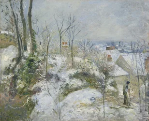 Konijnenhol in Pontoise, sneeuw, 1879