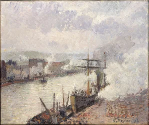 Stoomboten in de haven van Rouen