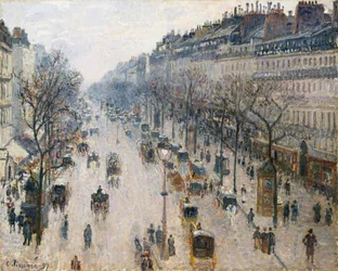 De Boulevard Montmartre op een Winterochtend