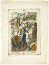 De markt in Gisors; Rue Cappeville