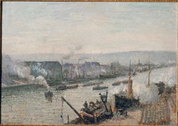 De haven van Rouen (olieverf op doek)