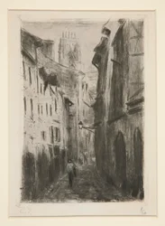 Een straat in Rouen (Rue des Arpents)